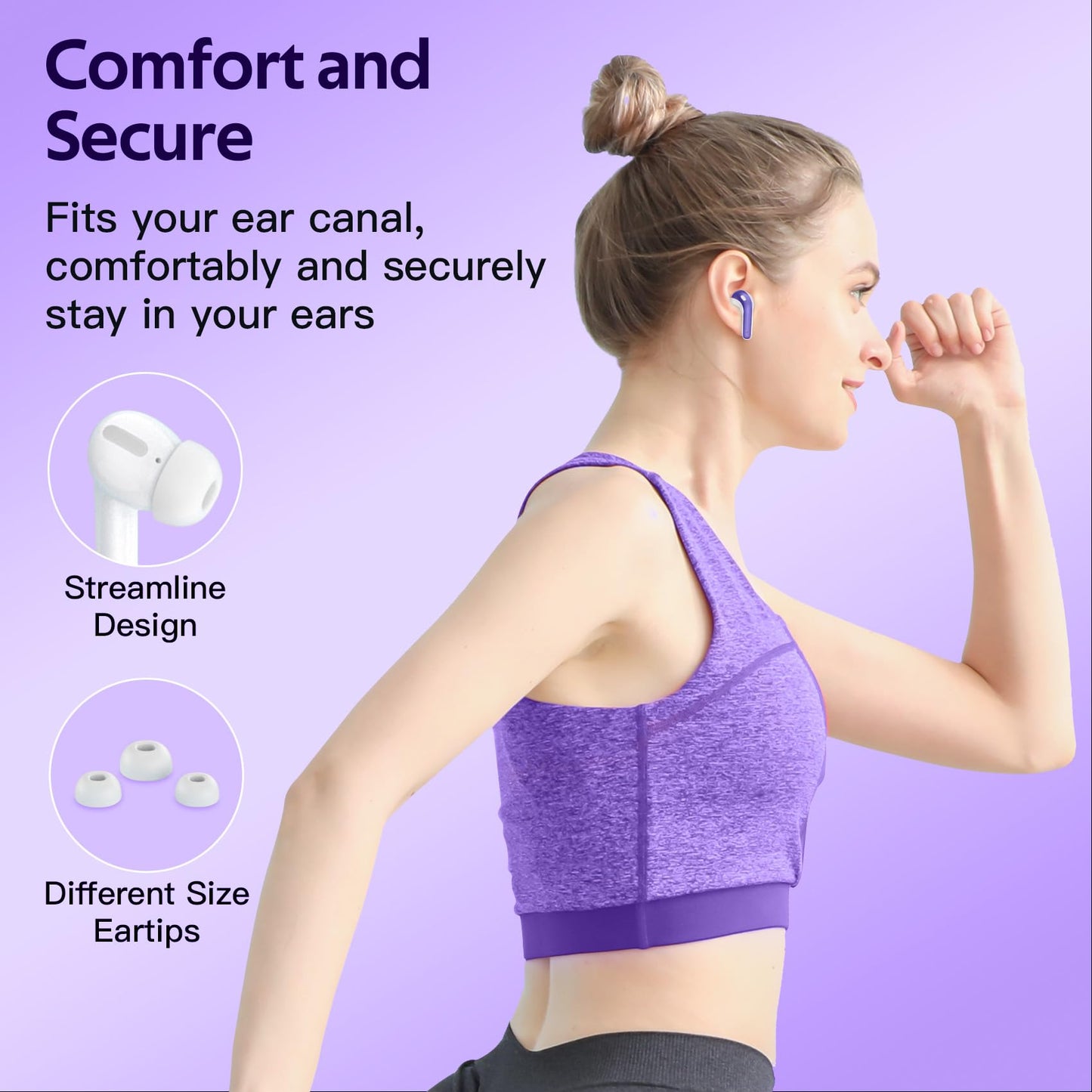 TAGRY Bluetooth Headphones Wireless Earbuds 60H Playback LED Power Display