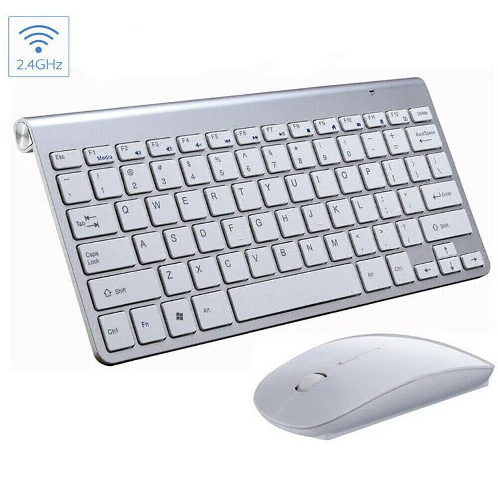 Elevate Your Workspace with the Mini Waterproof Wireless Keyboard and Mouse Set - Perfect for Mac and PC!