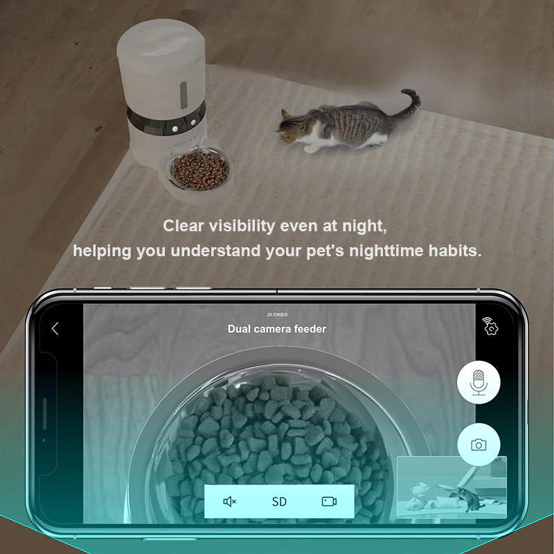 Revolutionize Your Pet Care with the HEYBO Smart Automatic Feeder & Camera - Control Feeding Anytime, Anywhere!