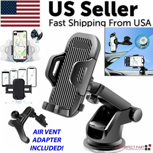 Revolutionary 360° Universal Car Phone Mount - Secure Windshield Holder for Your Mobile Device and GPS