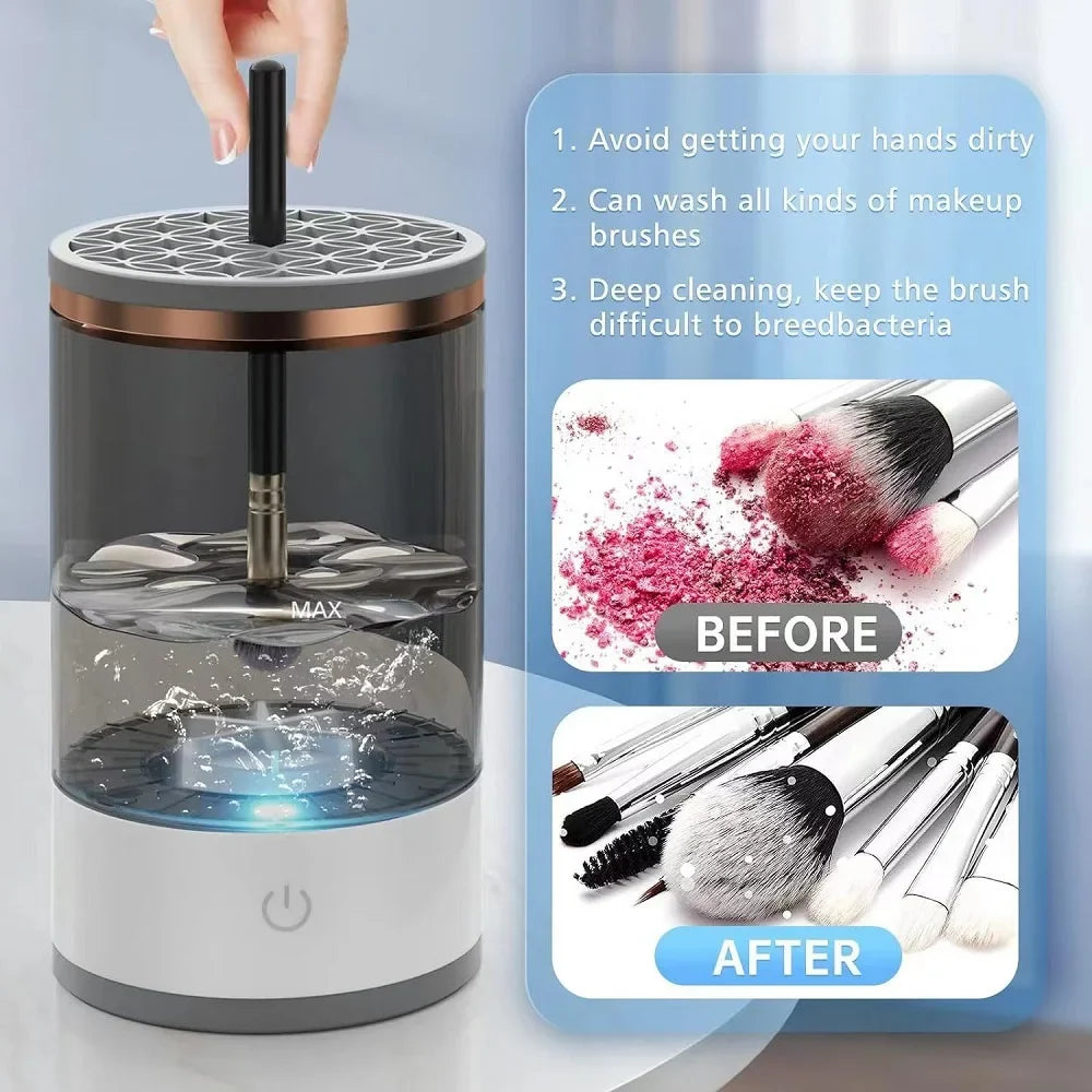 Revolutionary Electric Makeup Brush Cleaner & Dryer - Effortless Cleaning in Minutes!