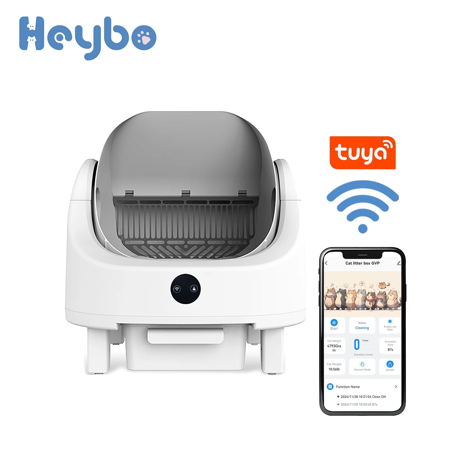 HEYBO Top Open Smart Cat Litter Box | App-Controlled & Large Capacity