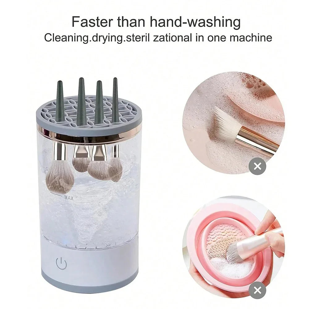 Revolutionary Electric Makeup Brush Cleaner & Dryer - Effortless Cleaning in Minutes!