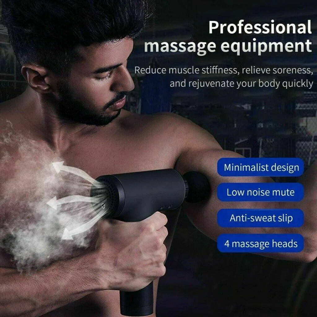 Experience Ultimate Relaxation with Our Deep Tissue Massage Gun - 4 Interchangeable Heads for Targeted Relief