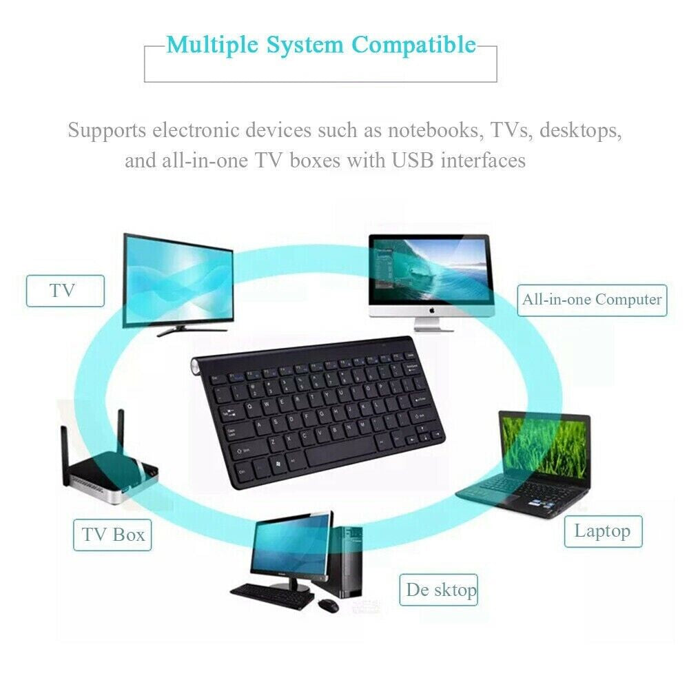 Elevate Your Workspace with the Mini Waterproof Wireless Keyboard and Mouse Set - Perfect for Mac and PC!