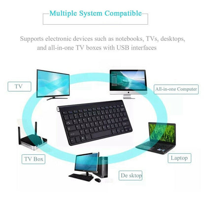 Elevate Your Workspace with the Mini Waterproof Wireless Keyboard and Mouse Set - Perfect for Mac and PC!