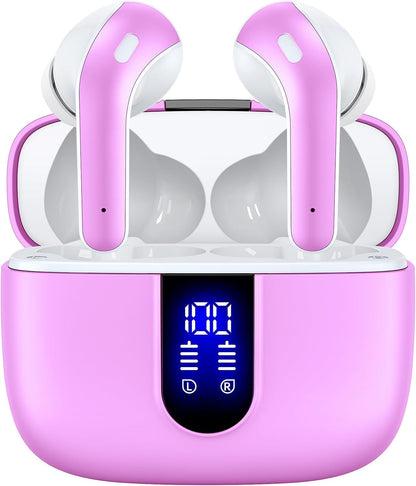 TAGRY Bluetooth Headphones Wireless Earbuds 60H Playback LED Power Display
