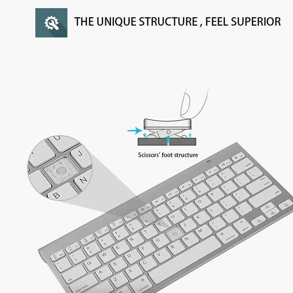 Elevate Your Workspace with the Mini Waterproof Wireless Keyboard and Mouse Set - Perfect for Mac and PC!