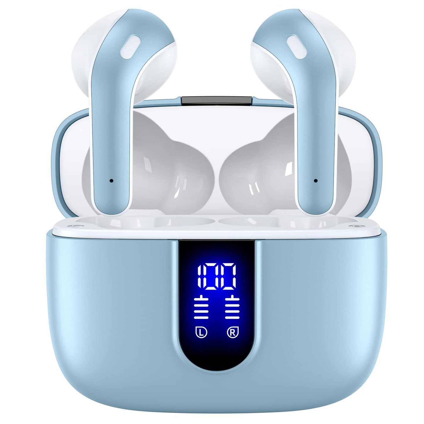 TAGRY Bluetooth Headphones Wireless Earbuds 60H Playback LED Power Display