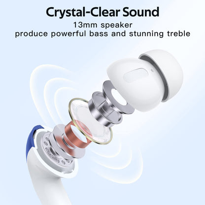 TAGRY Bluetooth Headphones Wireless Earbuds 60H Playback LED Power Display