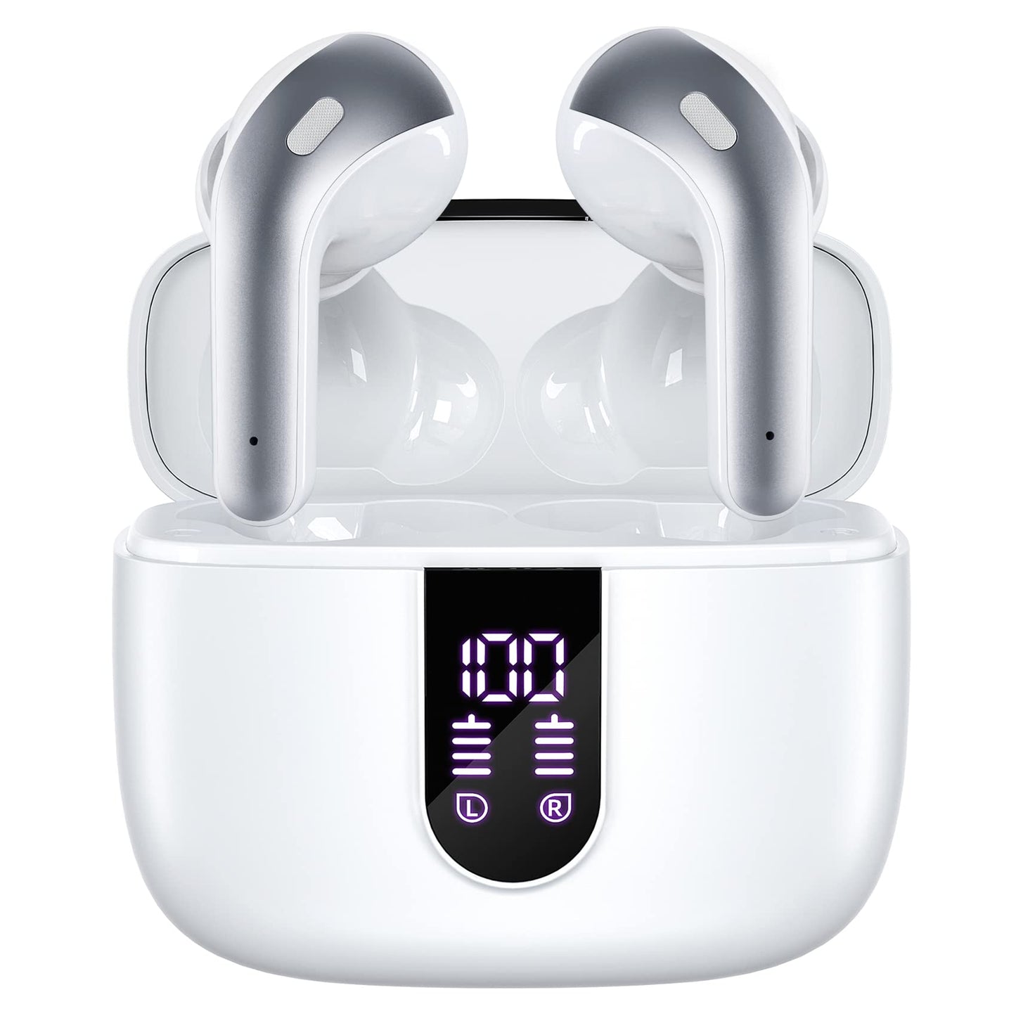 TAGRY Bluetooth Headphones Wireless Earbuds 60H Playback LED Power Display