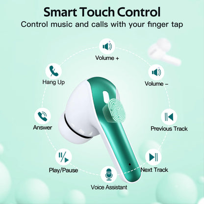 TAGRY Bluetooth Headphones Wireless Earbuds 60H Playback LED Power Display