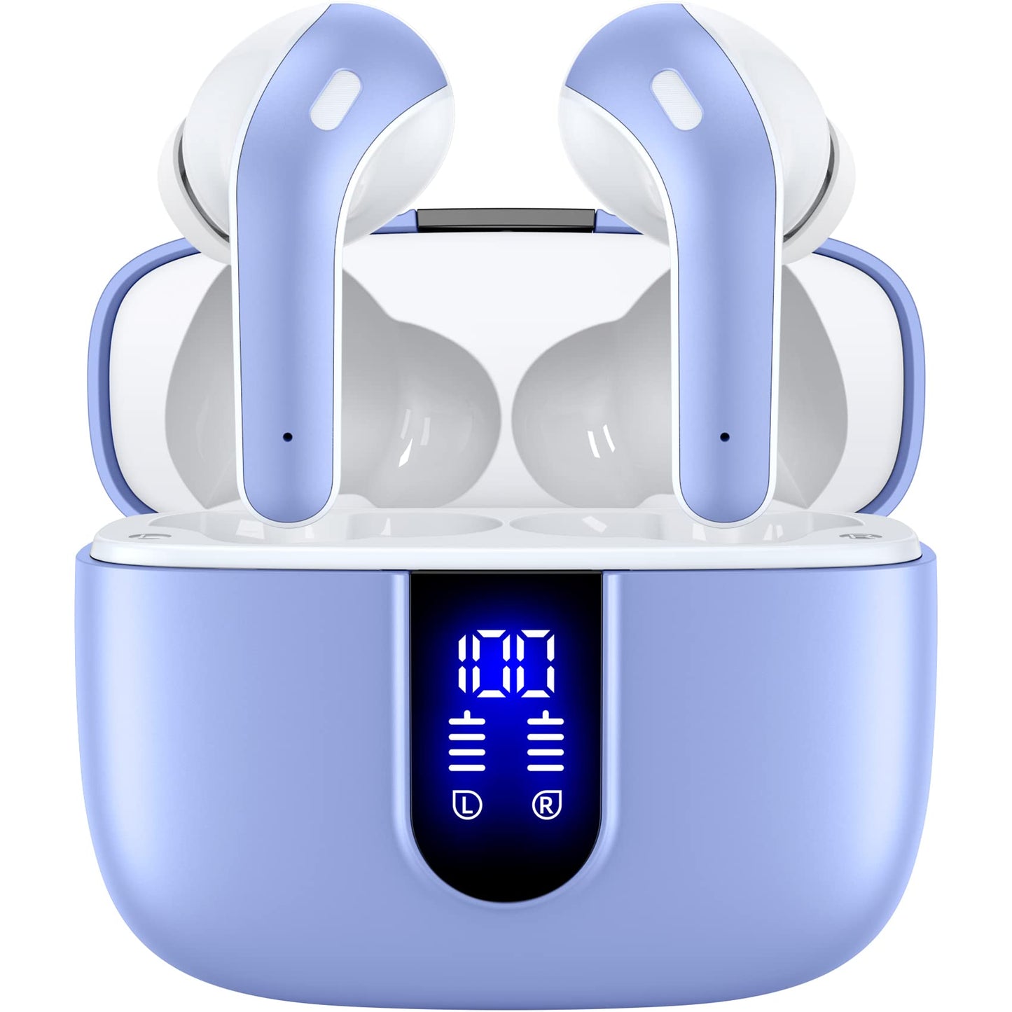TAGRY Bluetooth Headphones Wireless Earbuds 60H Playback LED Power Display