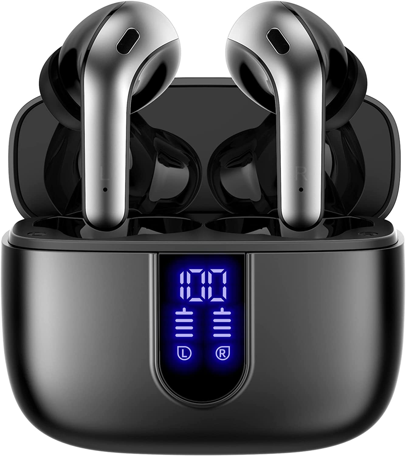 TAGRY Bluetooth Headphones Wireless Earbuds 60H Playback LED Power Display