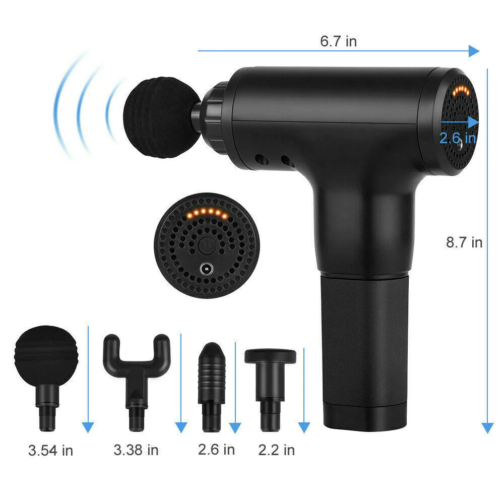 Experience Ultimate Relaxation with Our Deep Tissue Massage Gun - 4 Interchangeable Heads for Targeted Relief