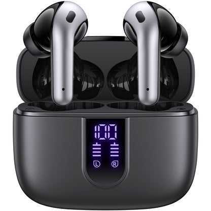 TAGRY Bluetooth Headphones Wireless Earbuds 60H Playback LED Power Display