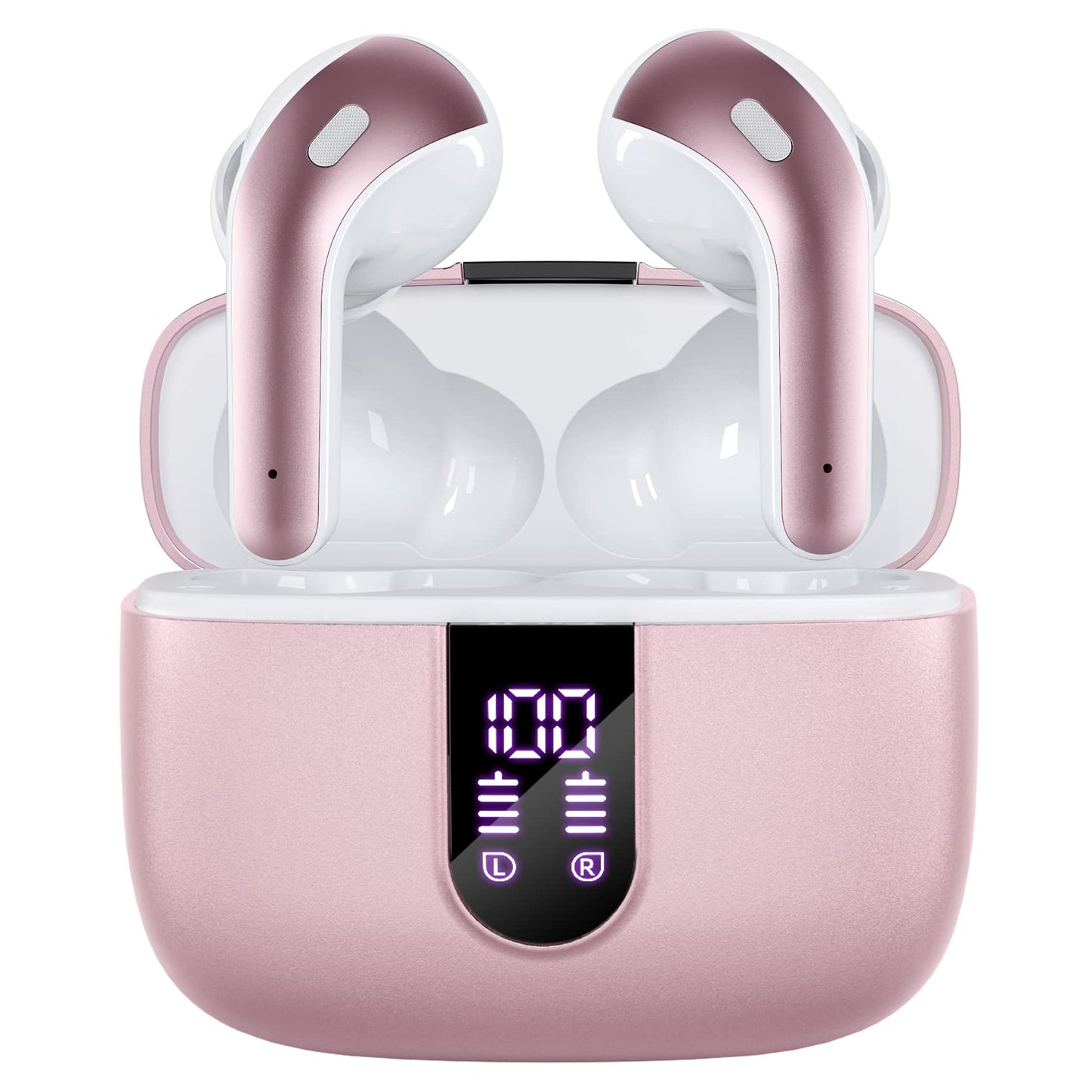 TAGRY Bluetooth Headphones Wireless Earbuds 60H Playback LED Power Display