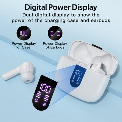 TAGRY Bluetooth Headphones Wireless Earbuds 60H Playback LED Power Display