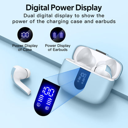 TAGRY Bluetooth Headphones Wireless Earbuds 60H Playback LED Power Display