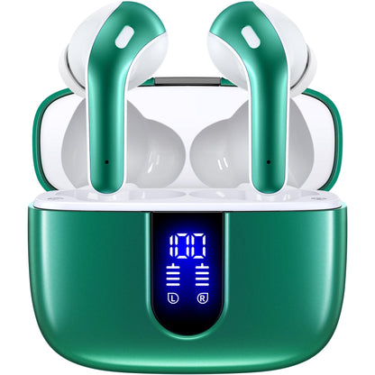 TAGRY Bluetooth Headphones Wireless Earbuds 60H Playback LED Power Display