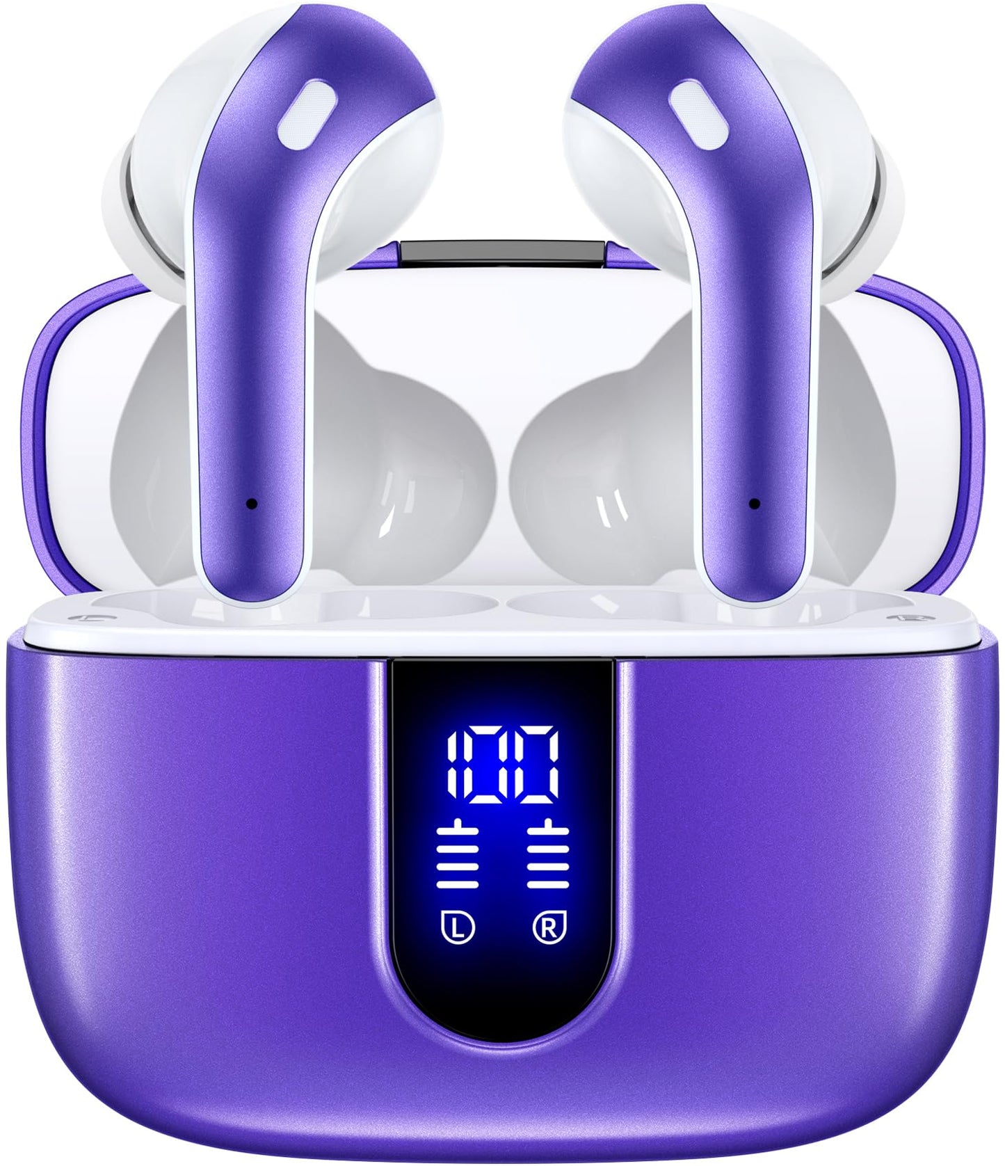 TAGRY Bluetooth Headphones Wireless Earbuds 60H Playback LED Power Display