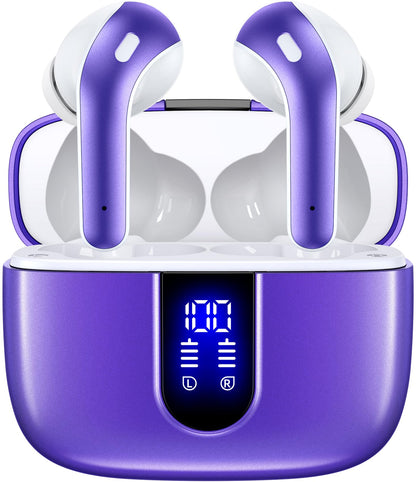 TAGRY Bluetooth Headphones Wireless Earbuds 60H Playback LED Power Display