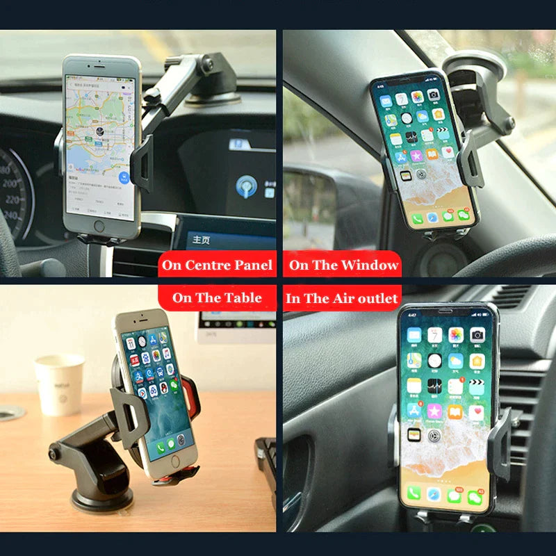 Revolutionary 360° Universal Car Phone Mount - Secure Windshield Holder for Your Mobile Device and GPS