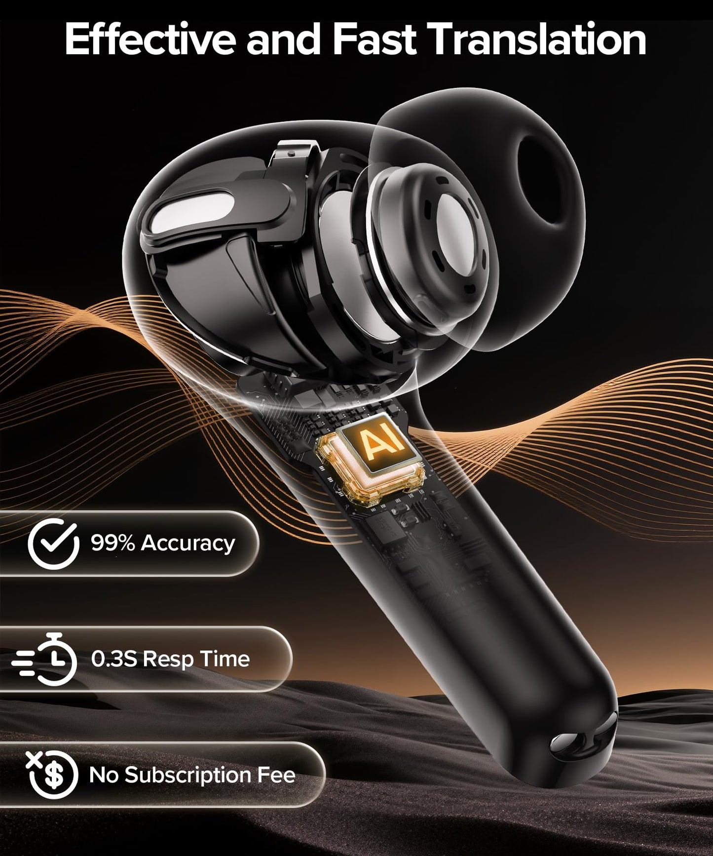 TAGRY Bluetooth Headphones Wireless Earbuds 60H Playback LED Power Display