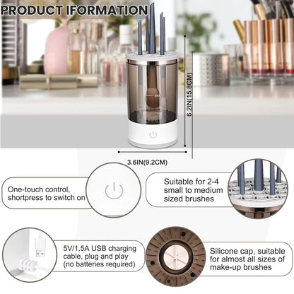 Revolutionary Electric Makeup Brush Cleaner & Dryer - Effortless Cleaning in Minutes!
