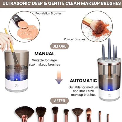 Revolutionary Electric Makeup Brush Cleaner & Dryer - Effortless Cleaning in Minutes!