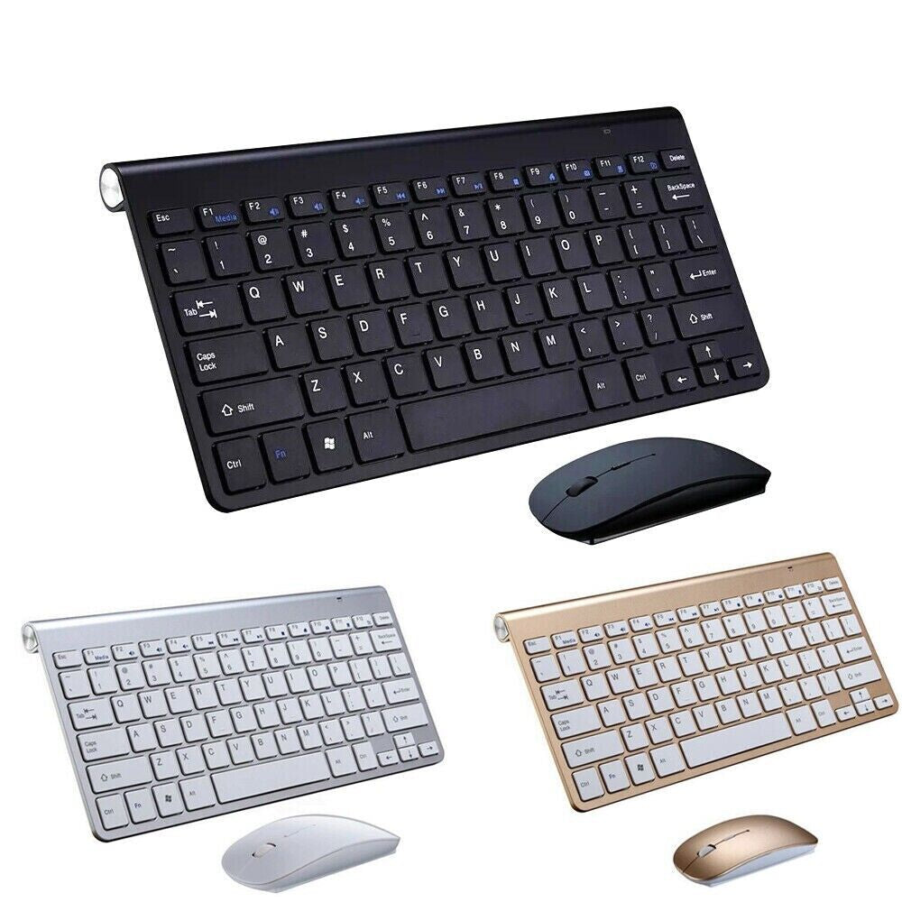 Elevate Your Workspace with the Mini Waterproof Wireless Keyboard and Mouse Set - Perfect for Mac and PC!