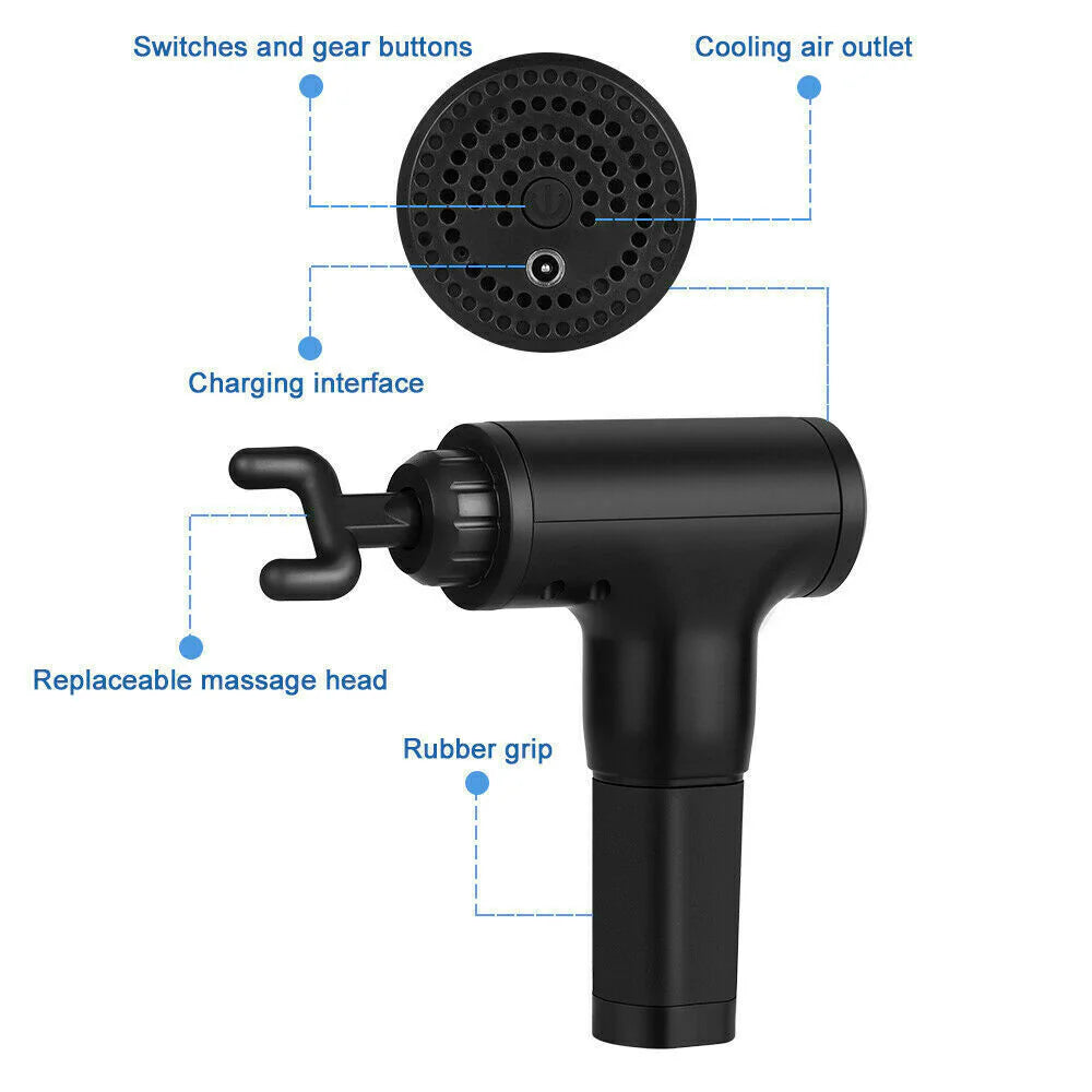 Experience Ultimate Relaxation with Our Deep Tissue Massage Gun - 4 Interchangeable Heads for Targeted Relief