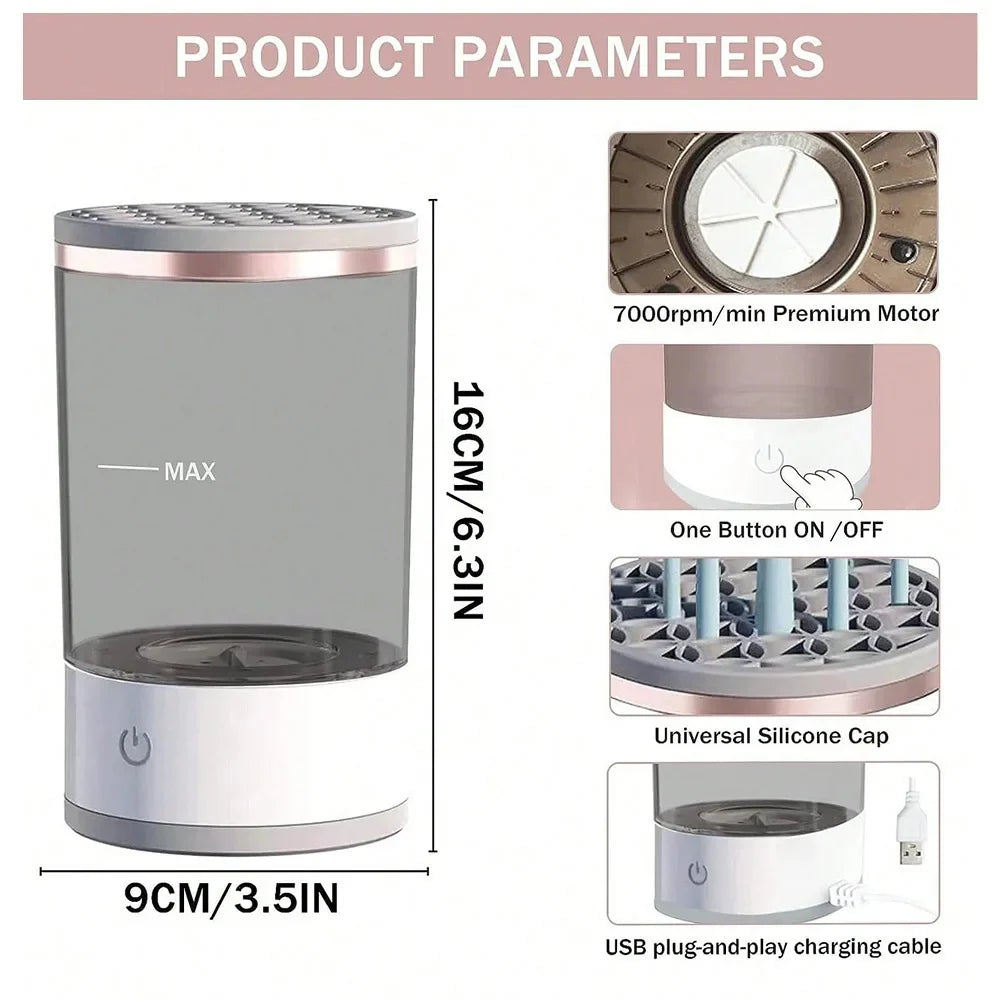 Revolutionary Electric Makeup Brush Cleaner & Dryer - Effortless Cleaning in Minutes!