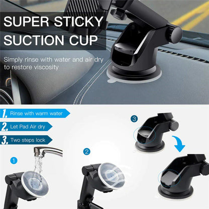 Revolutionary 360° Universal Car Phone Mount - Secure Windshield Holder for Your Mobile Device and GPS