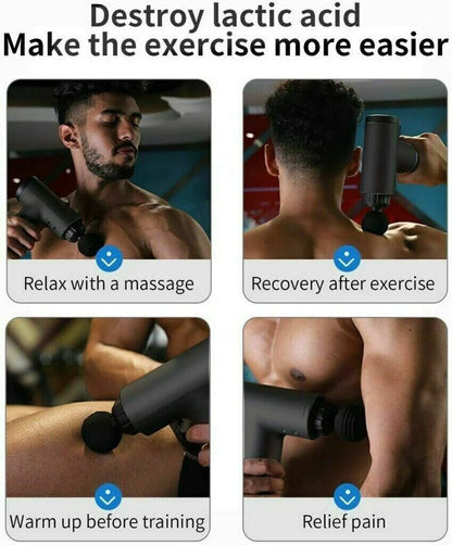 Experience Ultimate Relaxation with Our Deep Tissue Massage Gun - 4 Interchangeable Heads for Targeted Relief