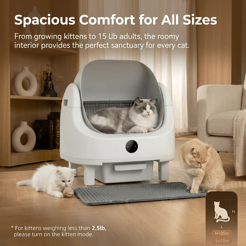 HEYBO Top Open Smart Cat Litter Box | App-Controlled & Large Capacity