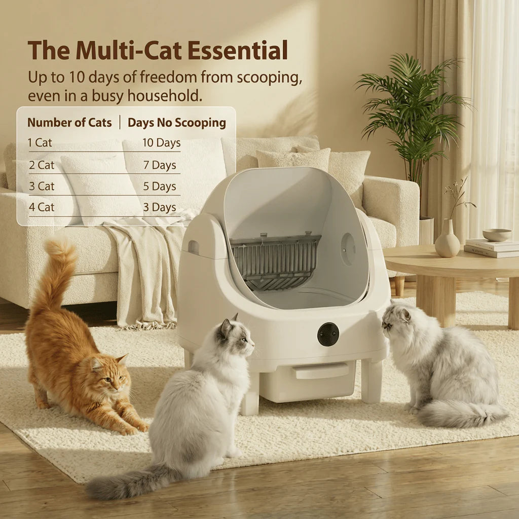 HEYBO Top Open Smart Cat Litter Box | App-Controlled & Large Capacity