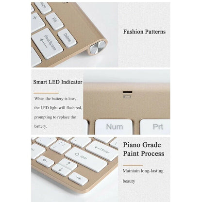 Elevate Your Workspace with the Mini Waterproof Wireless Keyboard and Mouse Set - Perfect for Mac and PC!