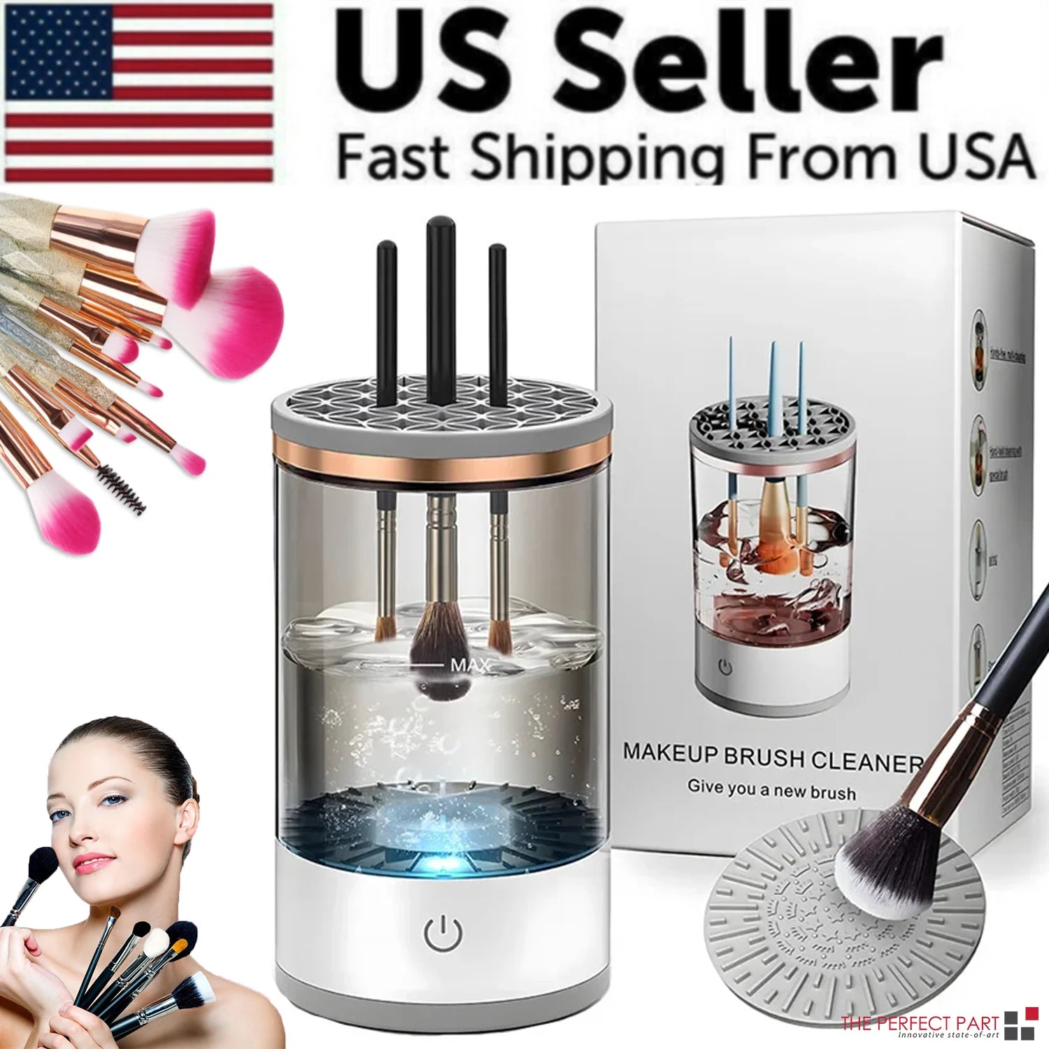 Revolutionary Electric Makeup Brush Cleaner & Dryer - Effortless Cleaning in Minutes!