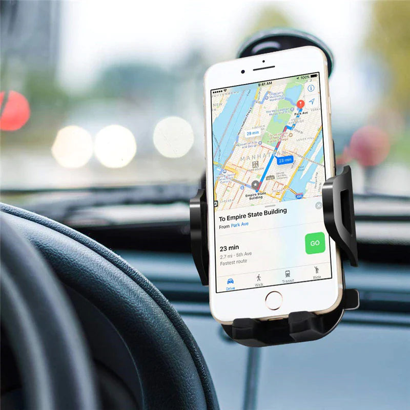 Revolutionary 360° Universal Car Phone Mount - Secure Windshield Holder for Your Mobile Device and GPS