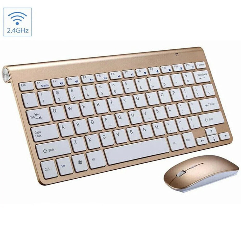 Elevate Your Workspace with the Mini Waterproof Wireless Keyboard and Mouse Set - Perfect for Mac and PC!