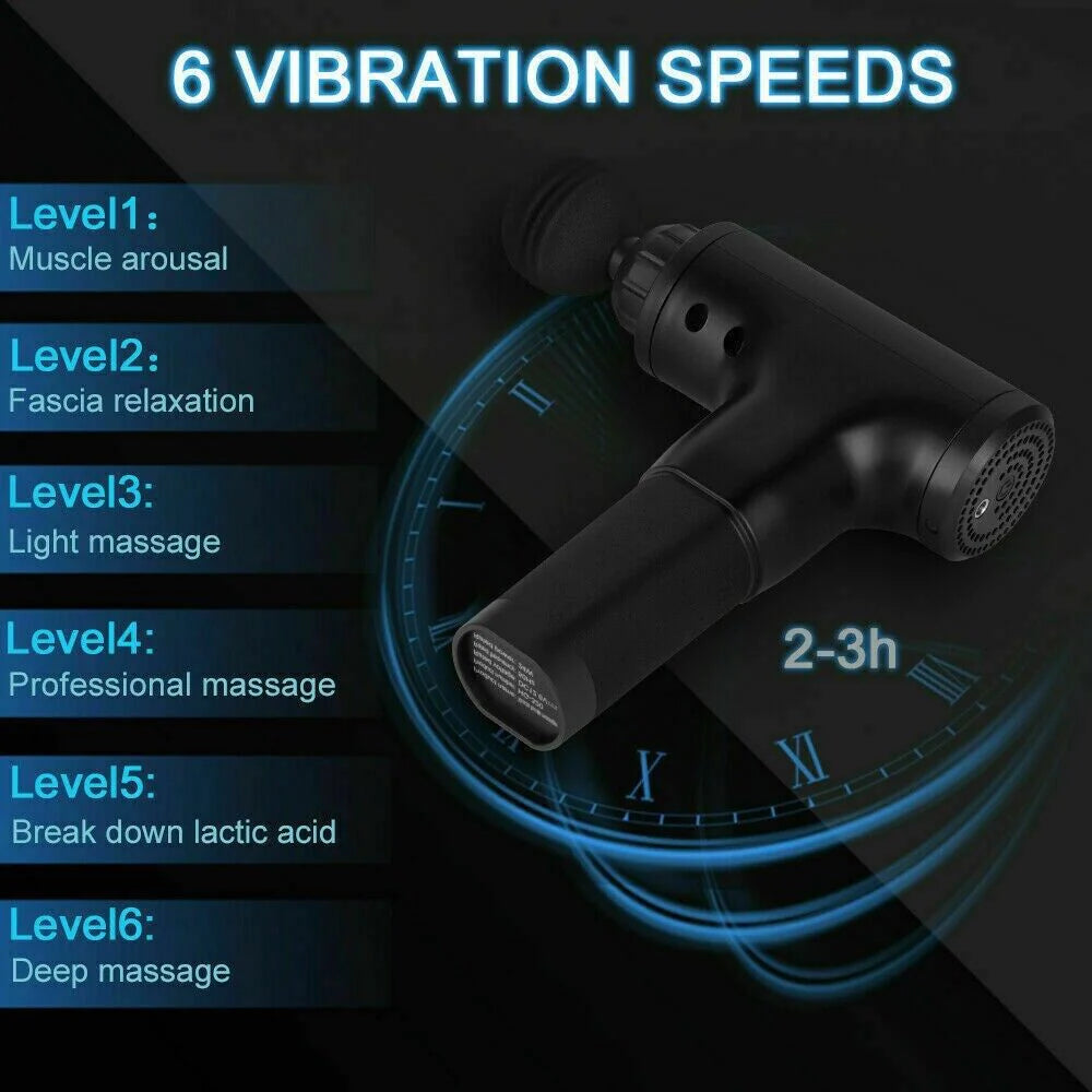 Experience Ultimate Relaxation with Our Deep Tissue Massage Gun - 4 Interchangeable Heads for Targeted Relief